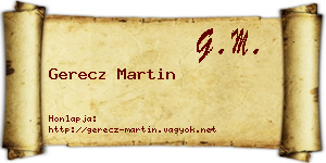 Gerecz Martin névjegykártya